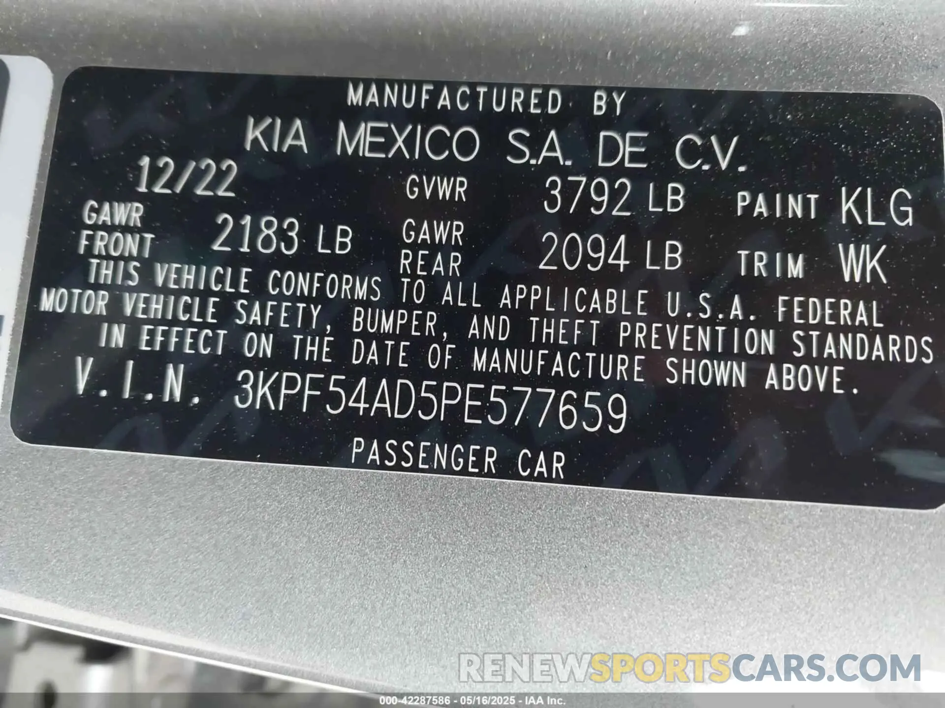 9 Photograph of a damaged car 3KPF54AD5PE577659 KIA FORTE 2023