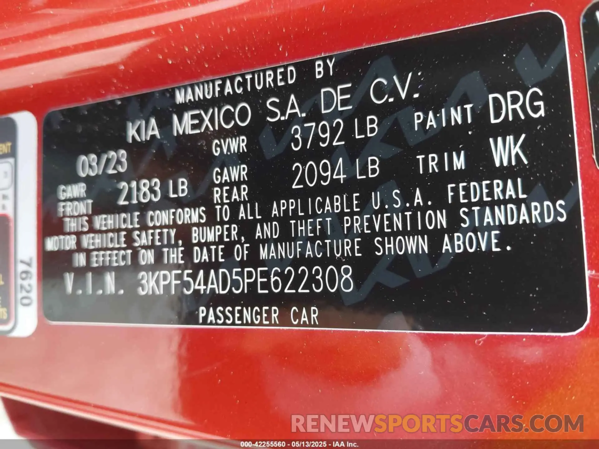 9 Photograph of a damaged car 3KPF54AD5PE622308 KIA FORTE 2023