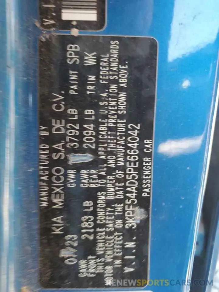 12 Photograph of a damaged car 3KPF54AD5PE664042 KIA FORTE 2023
