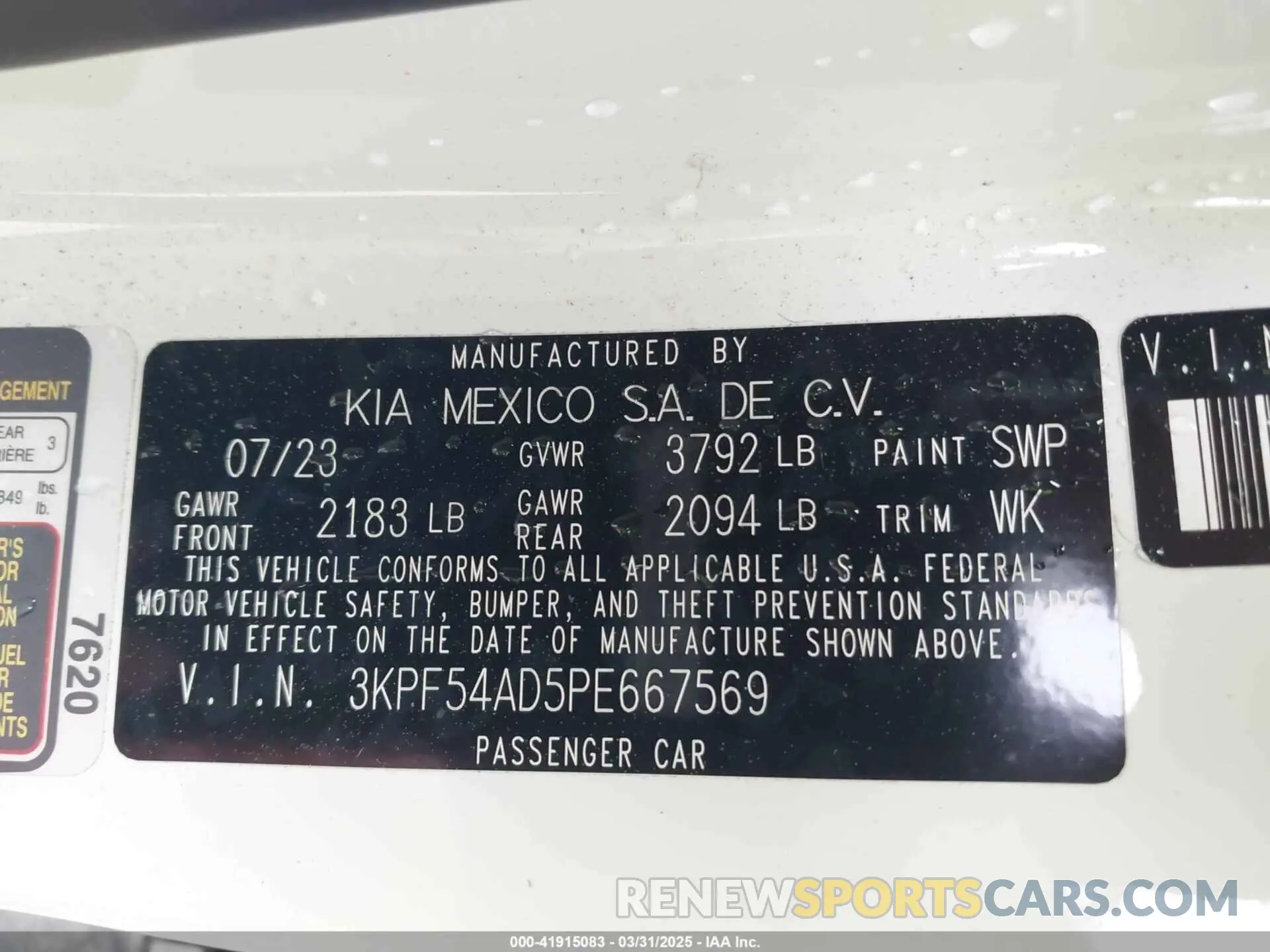 9 Photograph of a damaged car 3KPF54AD5PE667569 KIA FORTE 2023