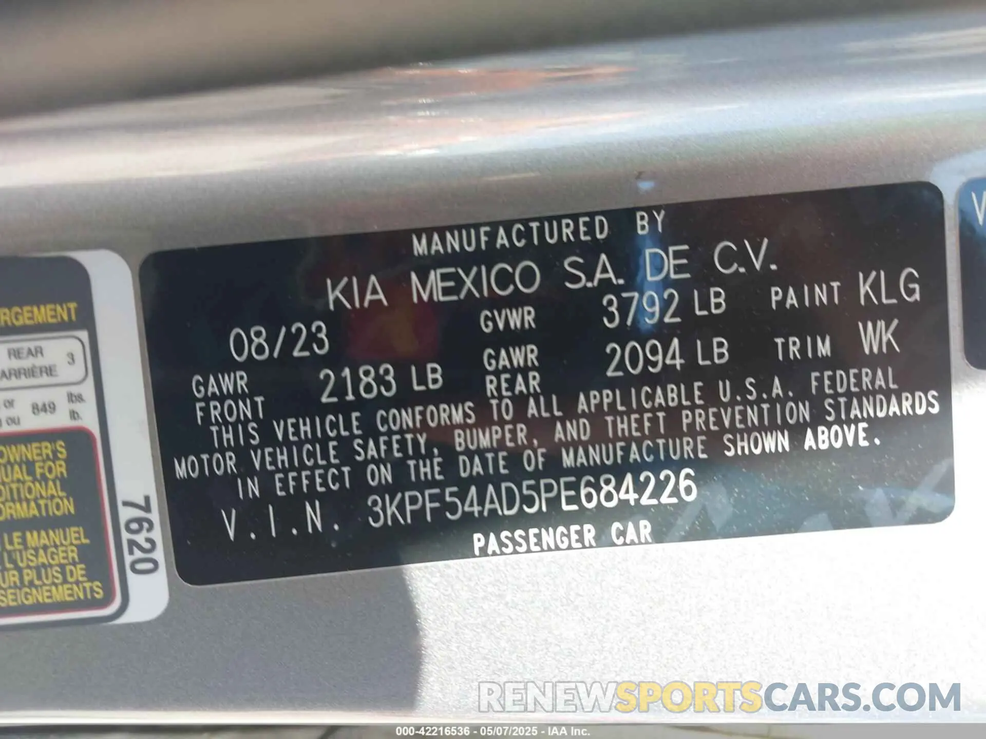 9 Photograph of a damaged car 3KPF54AD5PE684226 KIA FORTE 2023