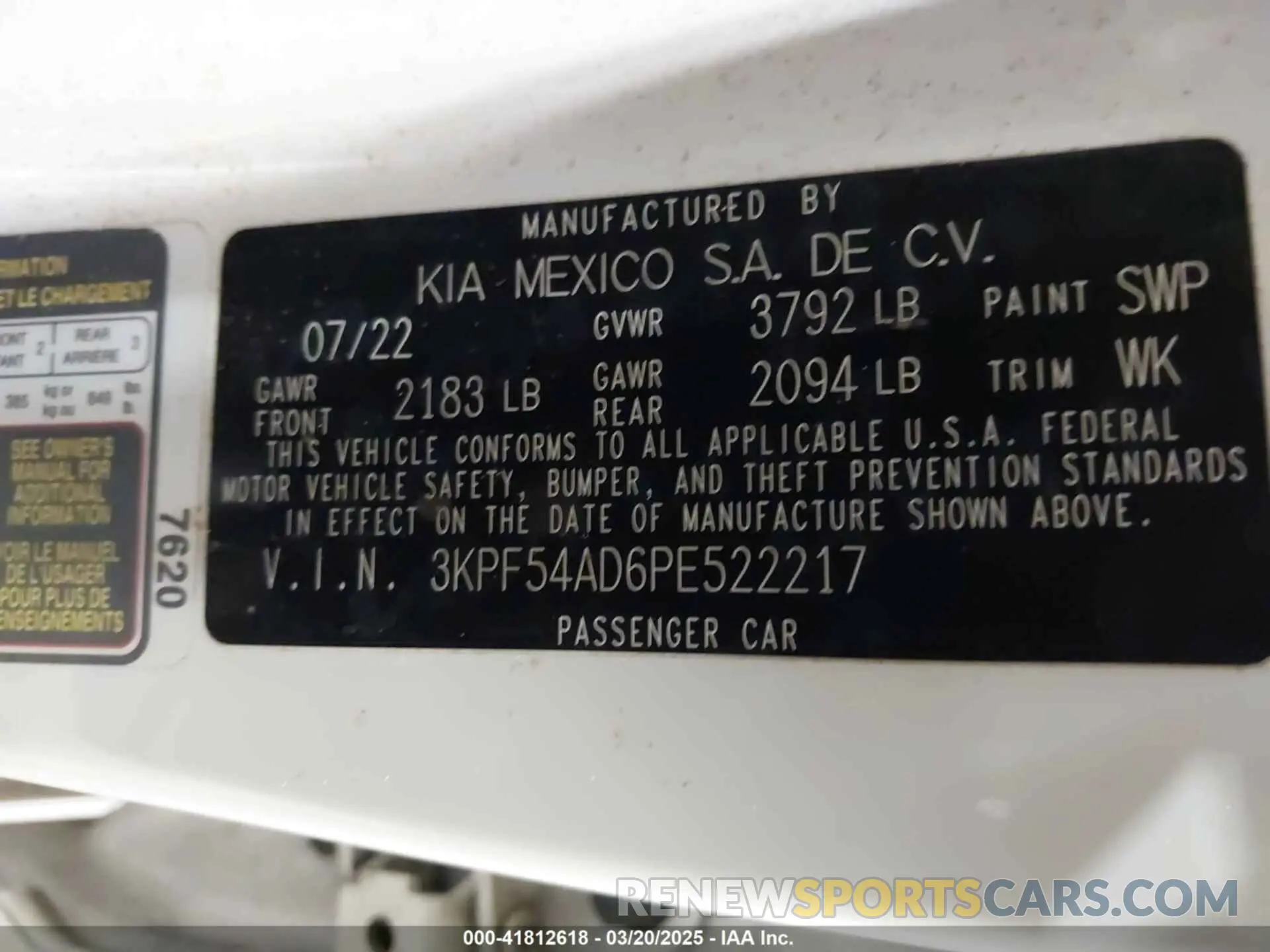 9 Photograph of a damaged car 3KPF54AD6PE522217 KIA FORTE 2023