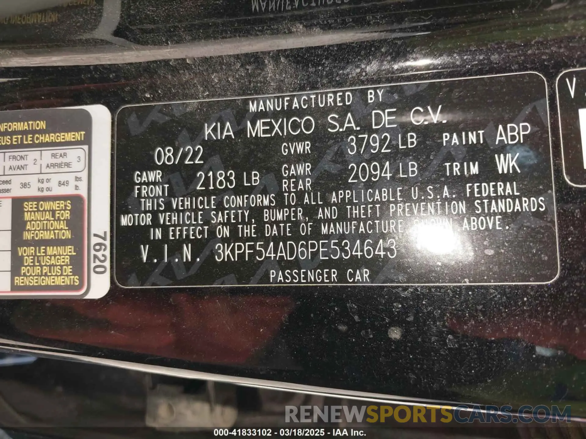 9 Photograph of a damaged car 3KPF54AD6PE534643 KIA FORTE 2023