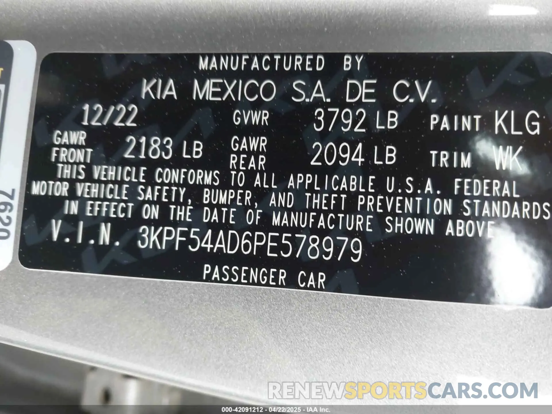 9 Photograph of a damaged car 3KPF54AD6PE578979 KIA FORTE 2023