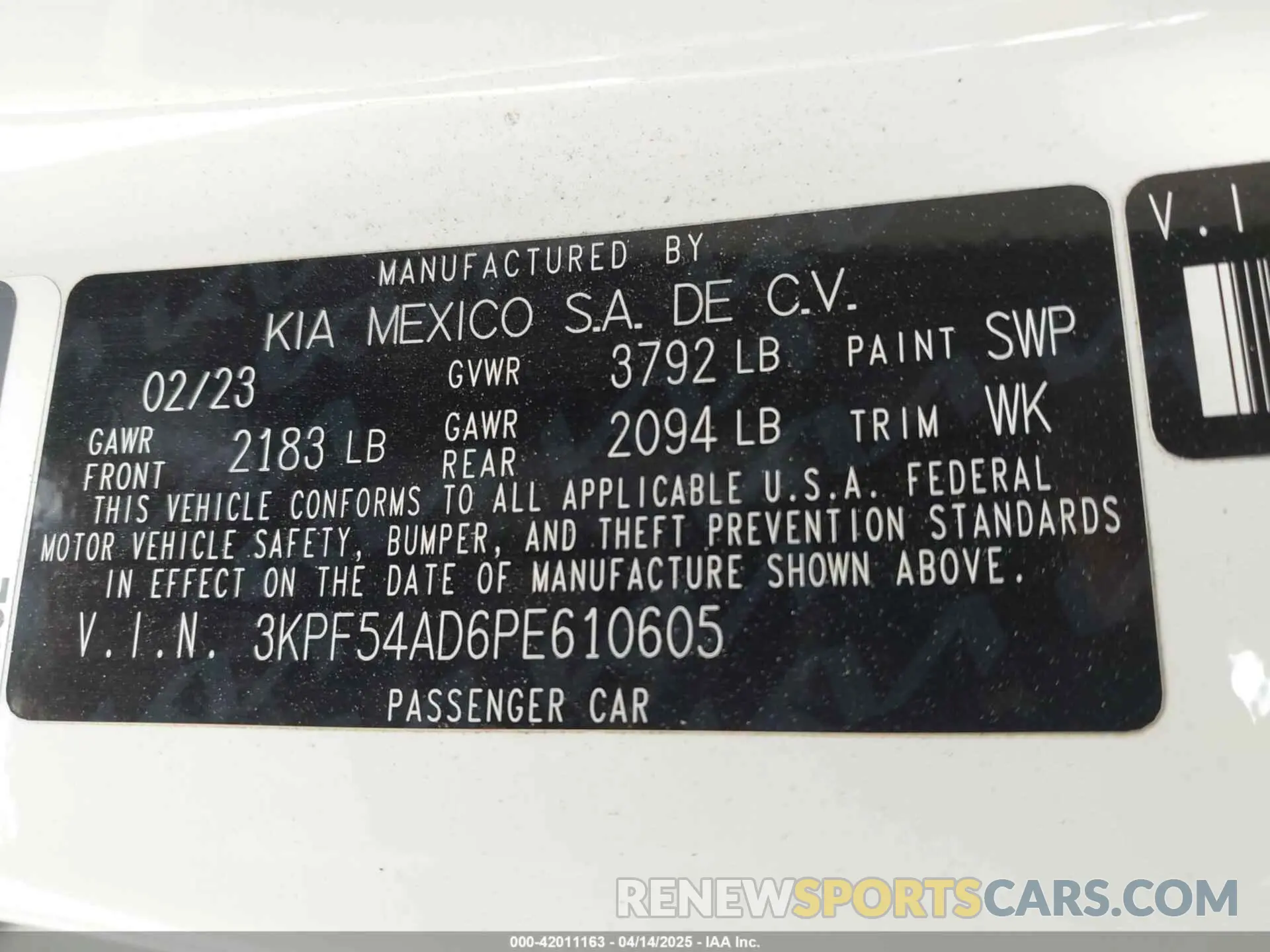 9 Photograph of a damaged car 3KPF54AD6PE610605 KIA FORTE 2023