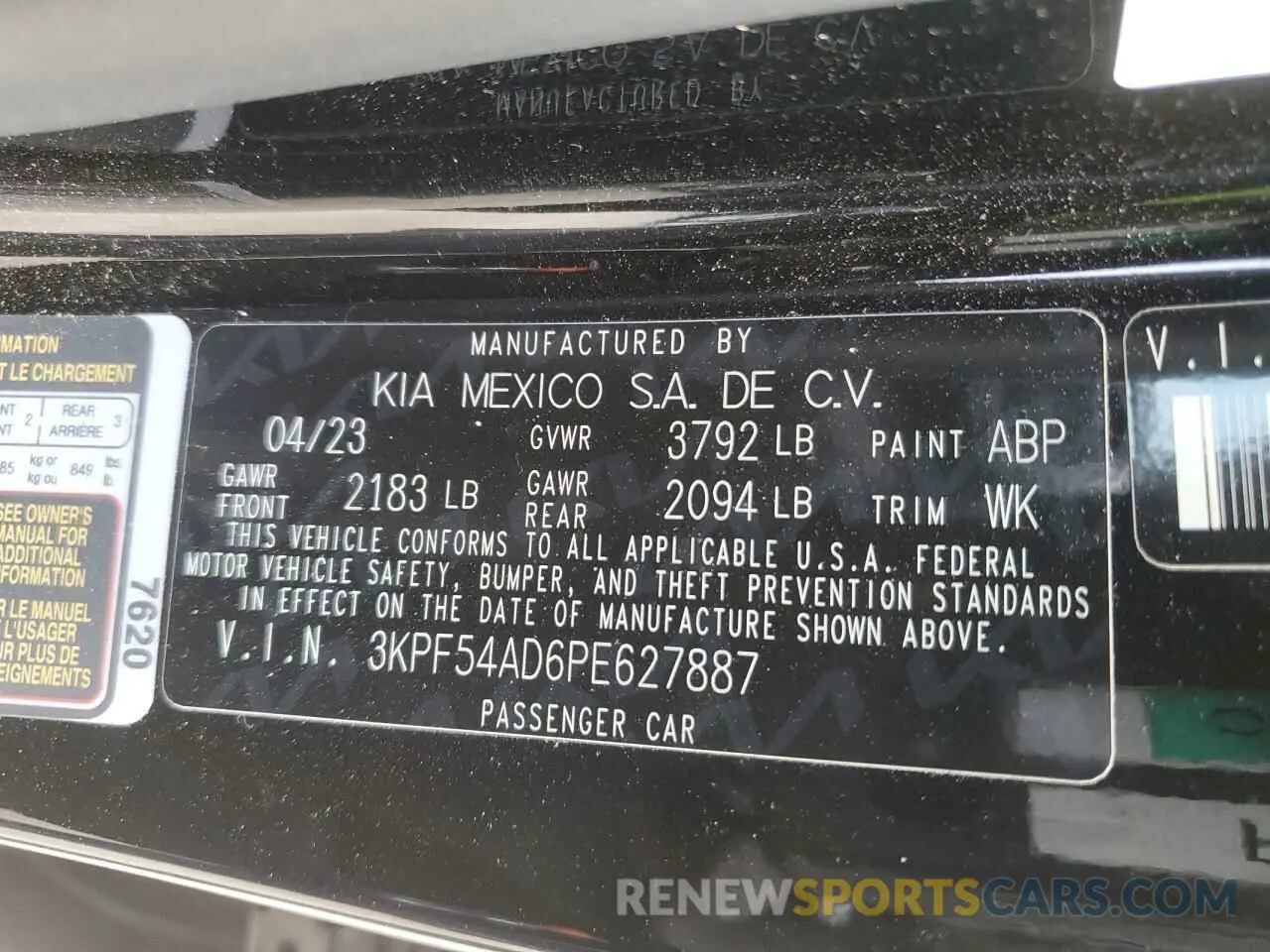 12 Photograph of a damaged car 3KPF54AD6PE627887 KIA FORTE 2023
