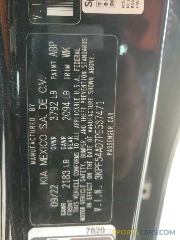 13 Photograph of a damaged car 3KPF54AD7PE537471 KIA FORTE 2023