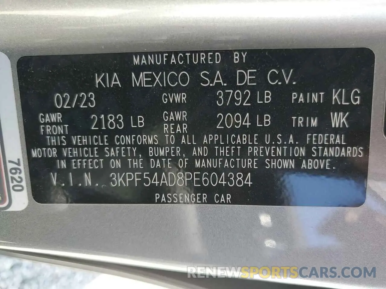 13 Photograph of a damaged car 3KPF54AD8PE604384 KIA FORTE 2023