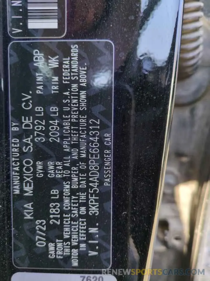 12 Photograph of a damaged car 3KPF54AD8PE664312 KIA FORTE 2023