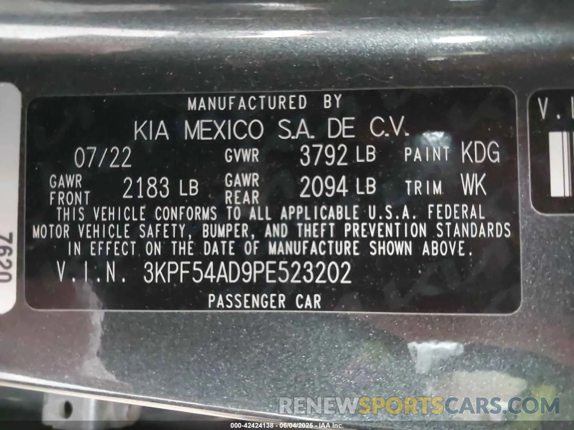 9 Photograph of a damaged car 3KPF54AD9PE523202 KIA FORTE 2023