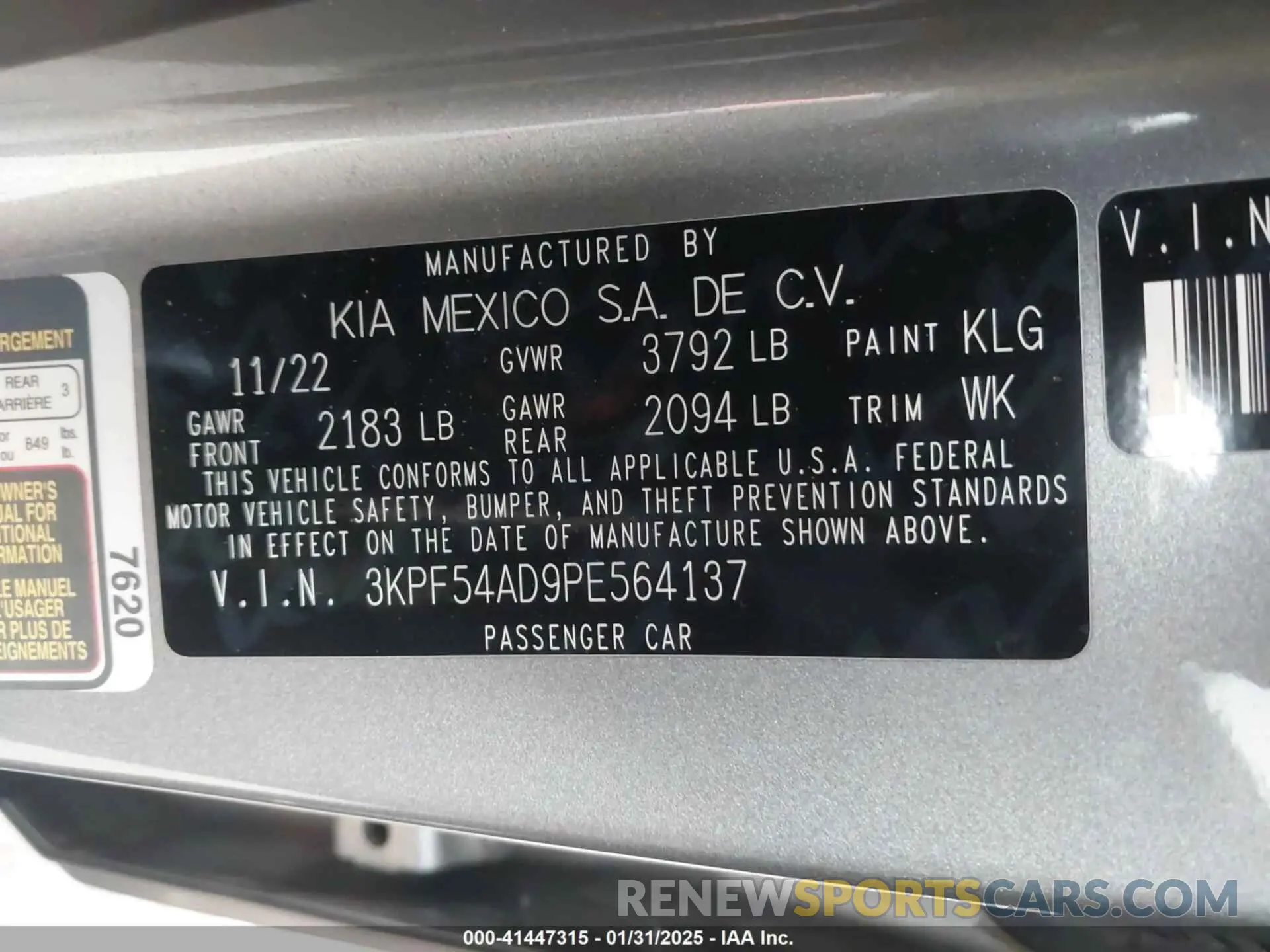 9 Photograph of a damaged car 3KPF54AD9PE564137 KIA FORTE 2023