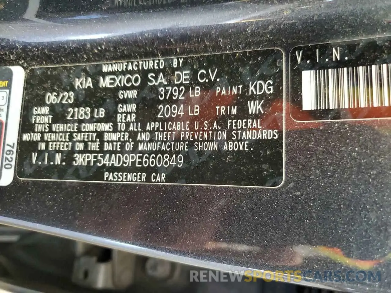 12 Photograph of a damaged car 3KPF54AD9PE660849 KIA FORTE 2023