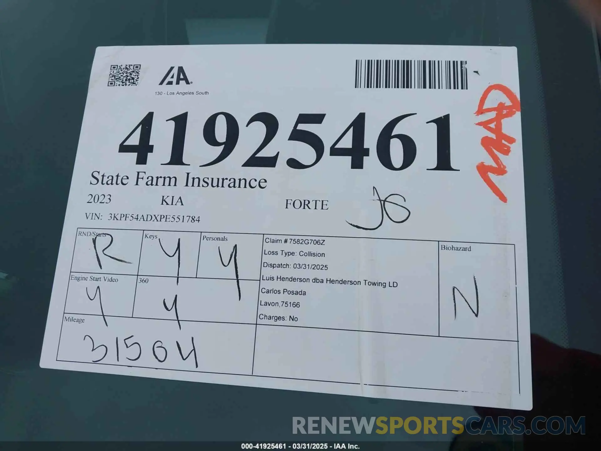17 Photograph of a damaged car 3KPF54ADXPE551784 KIA FORTE 2023