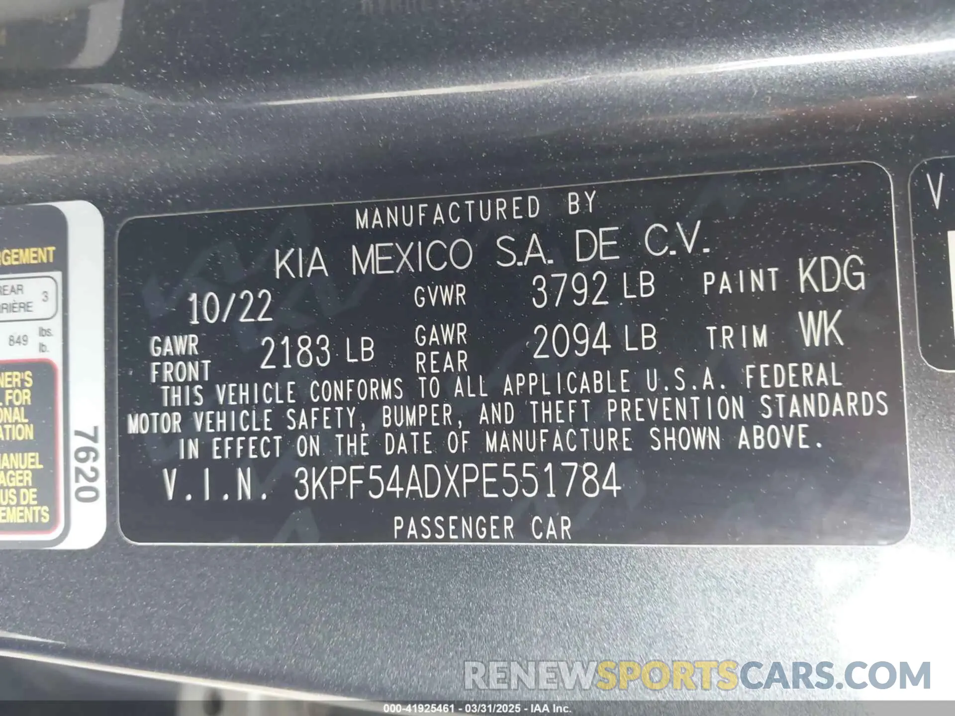 9 Photograph of a damaged car 3KPF54ADXPE551784 KIA FORTE 2023