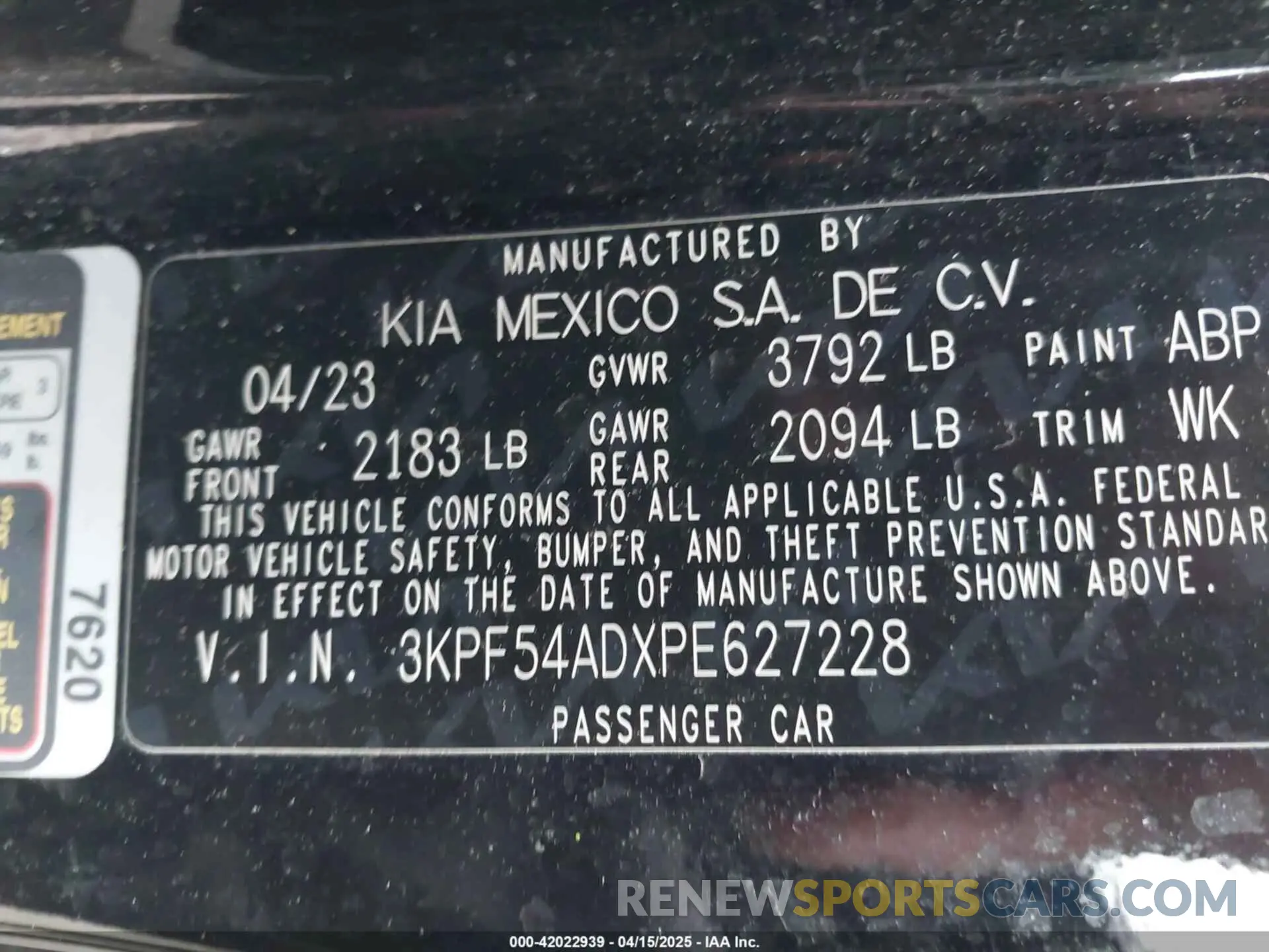 9 Photograph of a damaged car 3KPF54ADXPE627228 KIA FORTE 2023