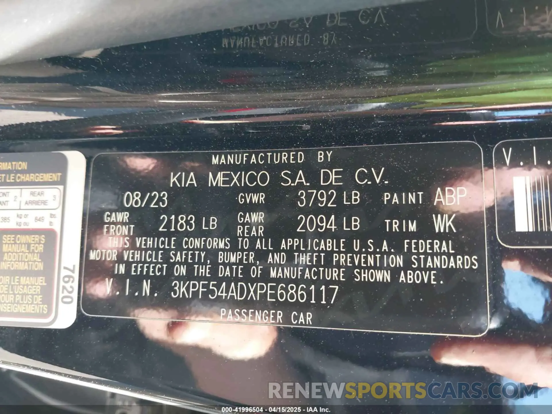 9 Photograph of a damaged car 3KPF54ADXPE686117 KIA FORTE 2023