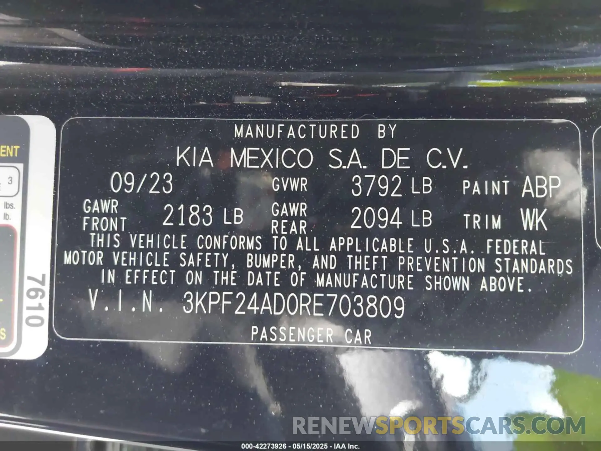 9 Photograph of a damaged car 3KPF24AD0RE703809 KIA FORTE 2024