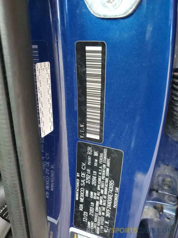 12 Photograph of a damaged car 3KPF24AD0RE743095 KIA FORTE 2024