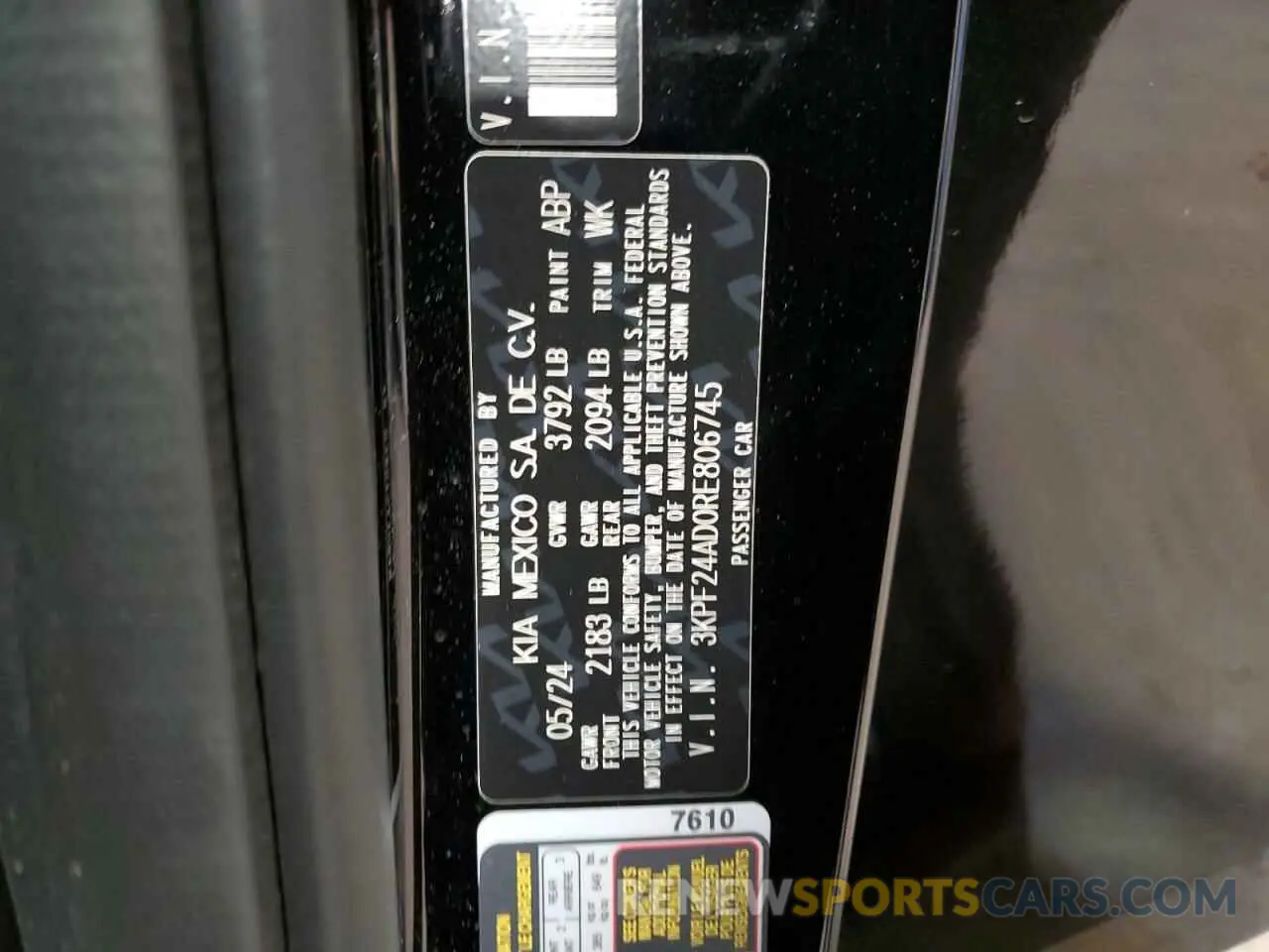 12 Photograph of a damaged car 3KPF24AD0RE806745 KIA FORTE 2024