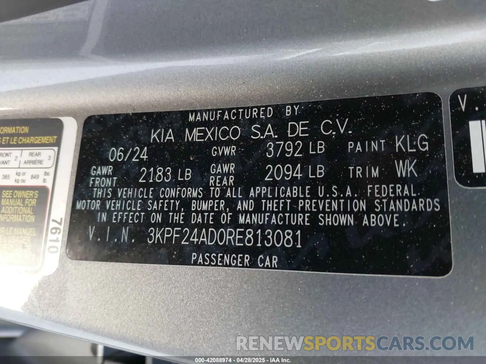 9 Photograph of a damaged car 3KPF24AD0RE813081 KIA FORTE 2024