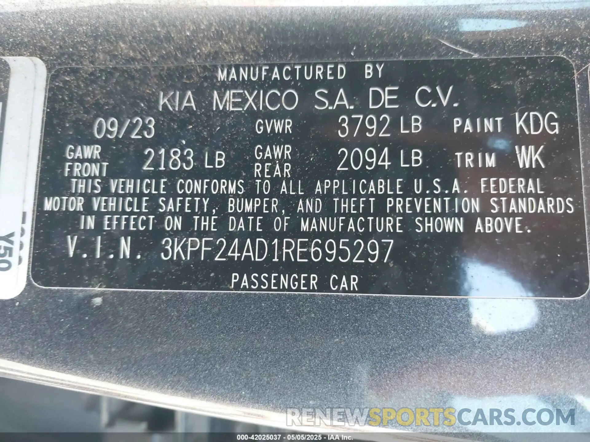 9 Photograph of a damaged car 3KPF24AD1RE695297 KIA FORTE 2024
