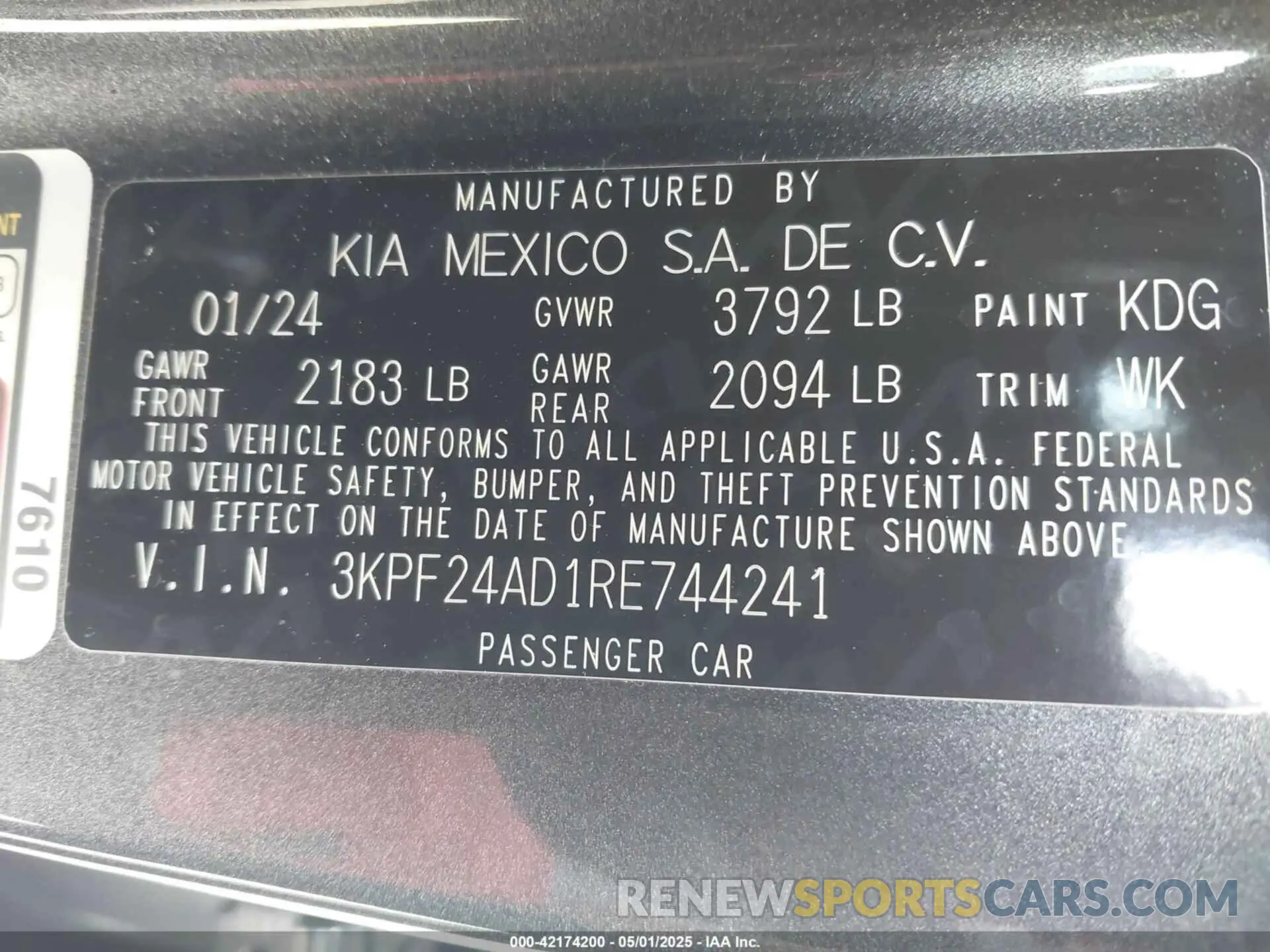 9 Photograph of a damaged car 3KPF24AD1RE744241 KIA FORTE 2024
