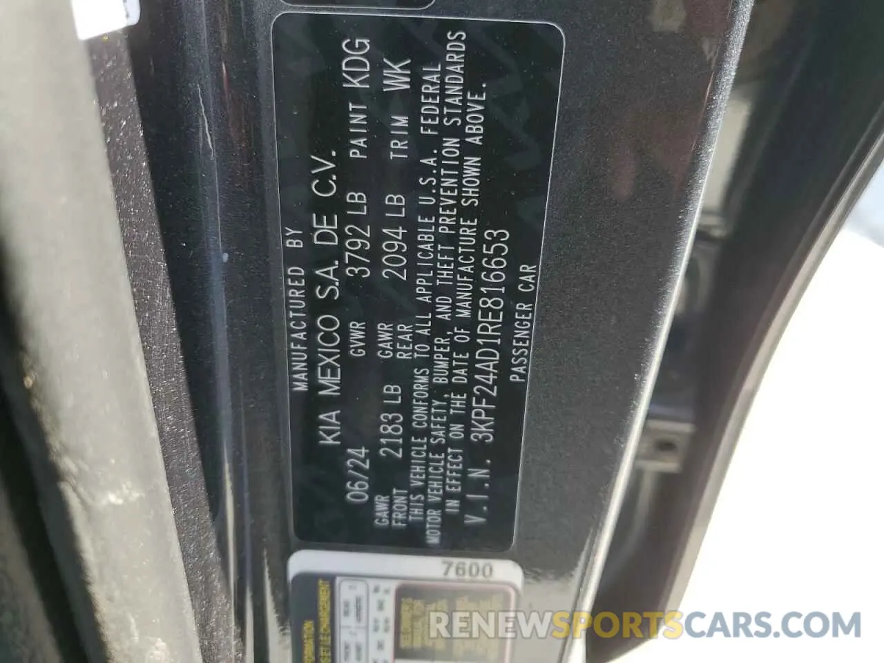 12 Photograph of a damaged car 3KPF24AD1RE816653 KIA FORTE 2024
