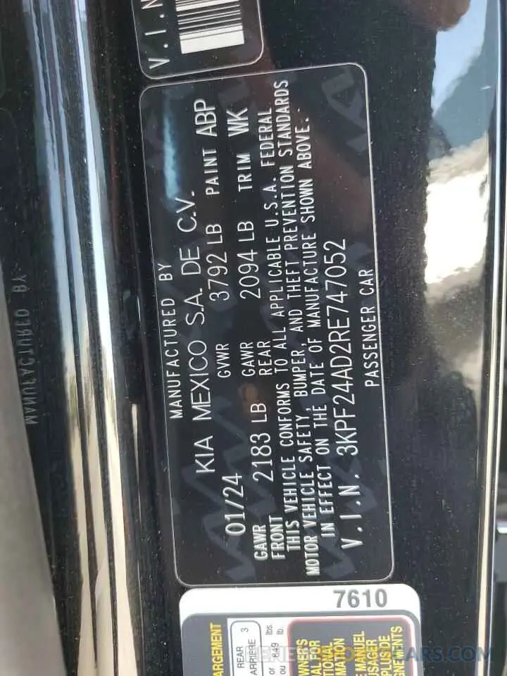 15 Photograph of a damaged car 3KPF24AD2RE747052 KIA FORTE 2024