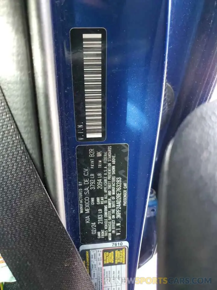13 Photograph of a damaged car 3KPF24AD2RE763283 KIA FORTE 2024