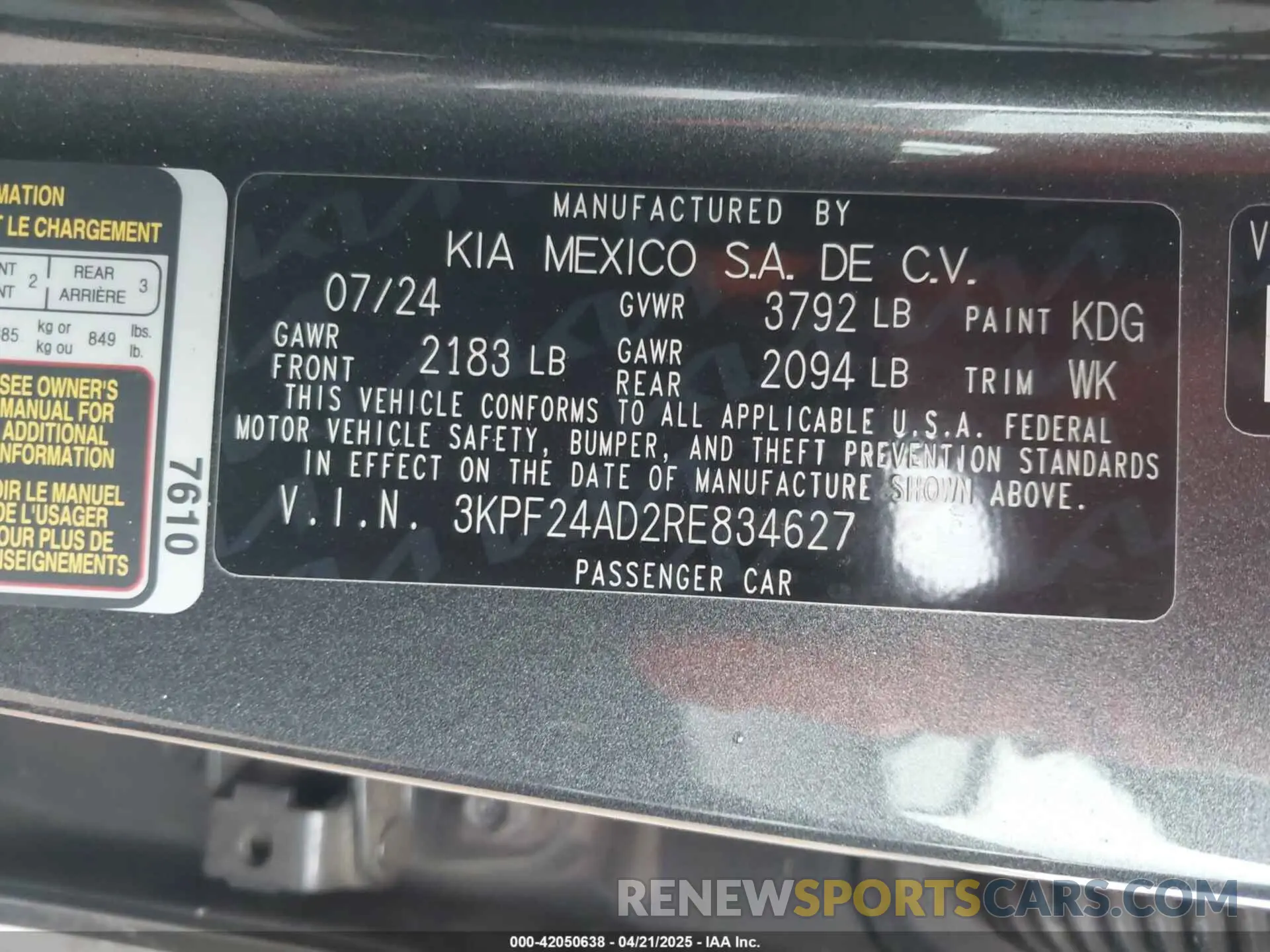 9 Photograph of a damaged car 3KPF24AD2RE834627 KIA FORTE 2024