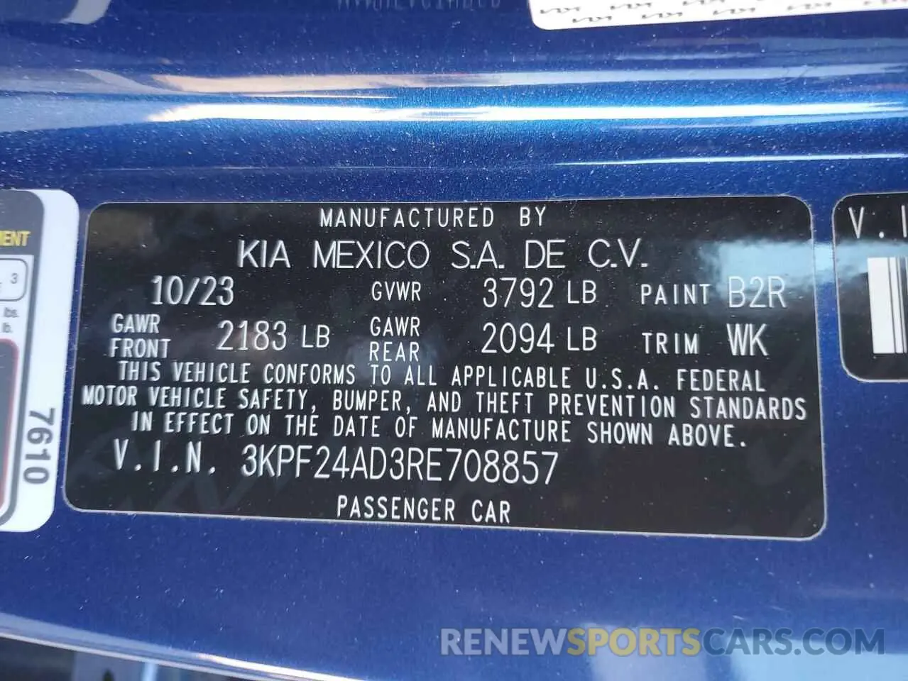 12 Photograph of a damaged car 3KPF24AD3RE708857 KIA FORTE 2024