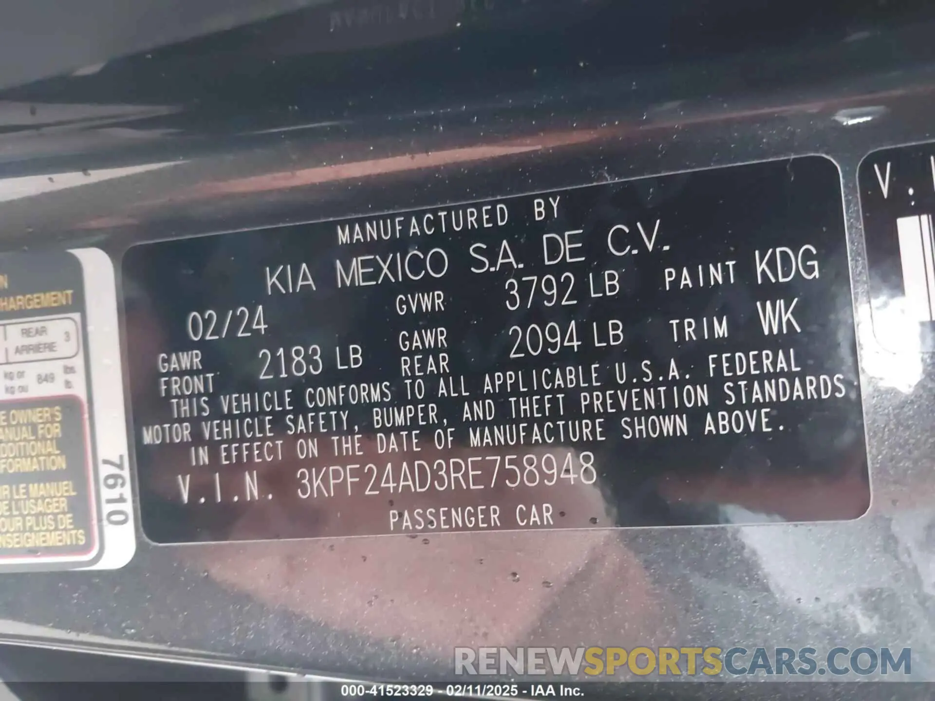 9 Photograph of a damaged car 3KPF24AD3RE758948 KIA FORTE 2024
