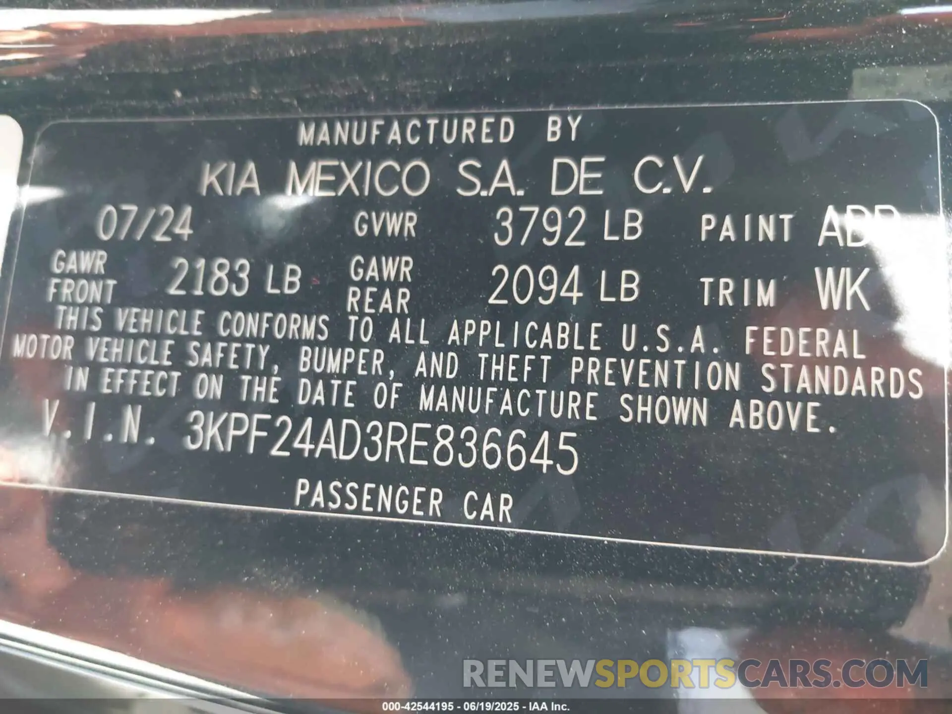 9 Photograph of a damaged car 3KPF24AD3RE836645 KIA FORTE 2024