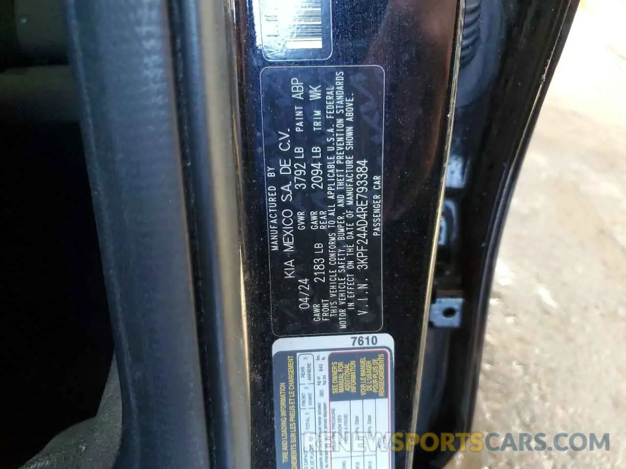 13 Photograph of a damaged car 3KPF24AD4RE793384 KIA FORTE 2024