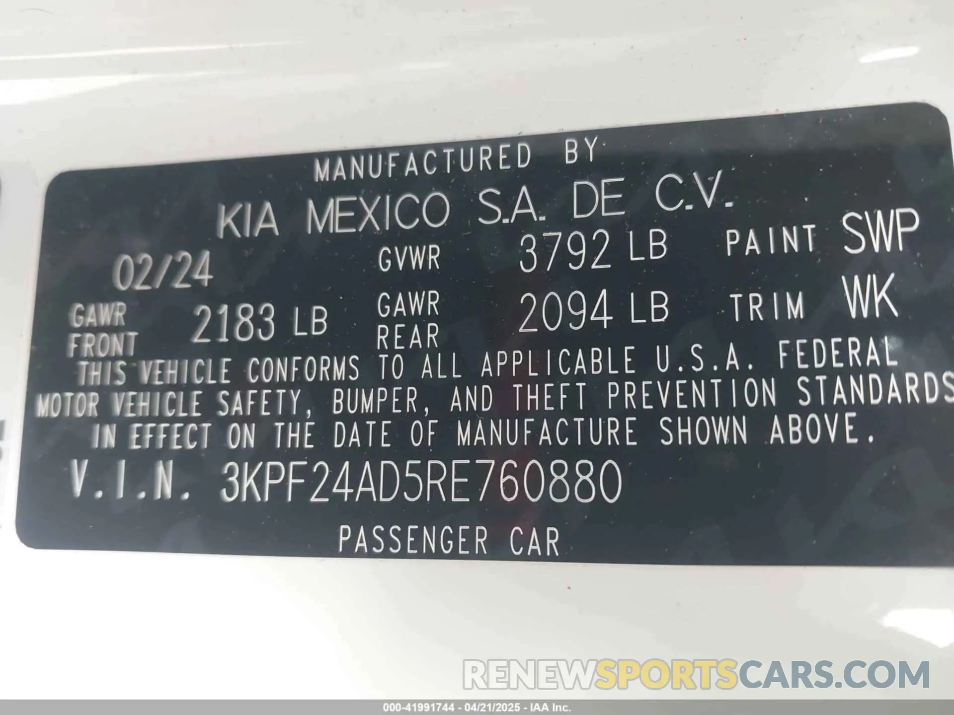 9 Photograph of a damaged car 3KPF24AD5RE760880 KIA FORTE 2024