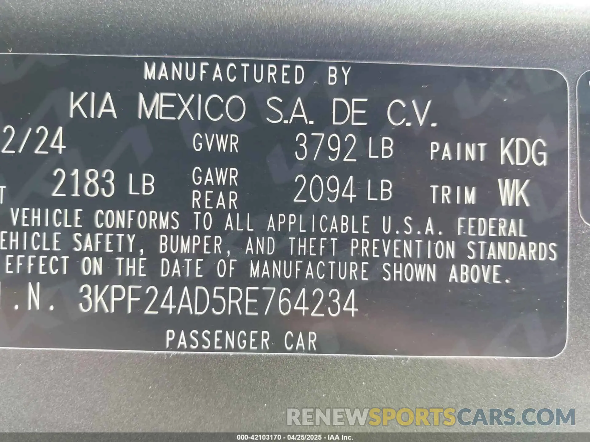 9 Photograph of a damaged car 3KPF24AD5RE764234 KIA FORTE 2024