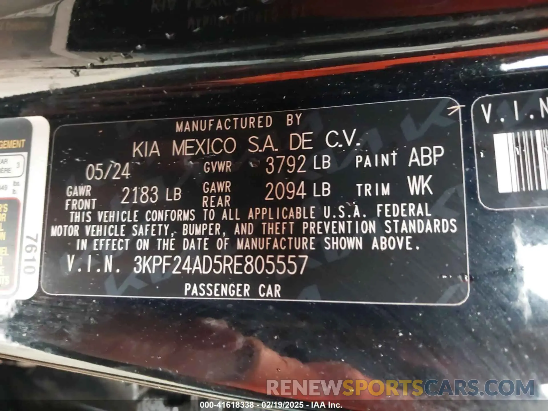 9 Photograph of a damaged car 3KPF24AD5RE805557 KIA FORTE 2024