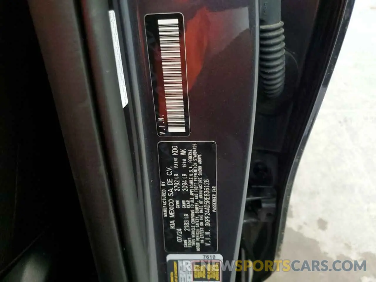 12 Photograph of a damaged car 3KPF24AD5RE836128 KIA FORTE 2024