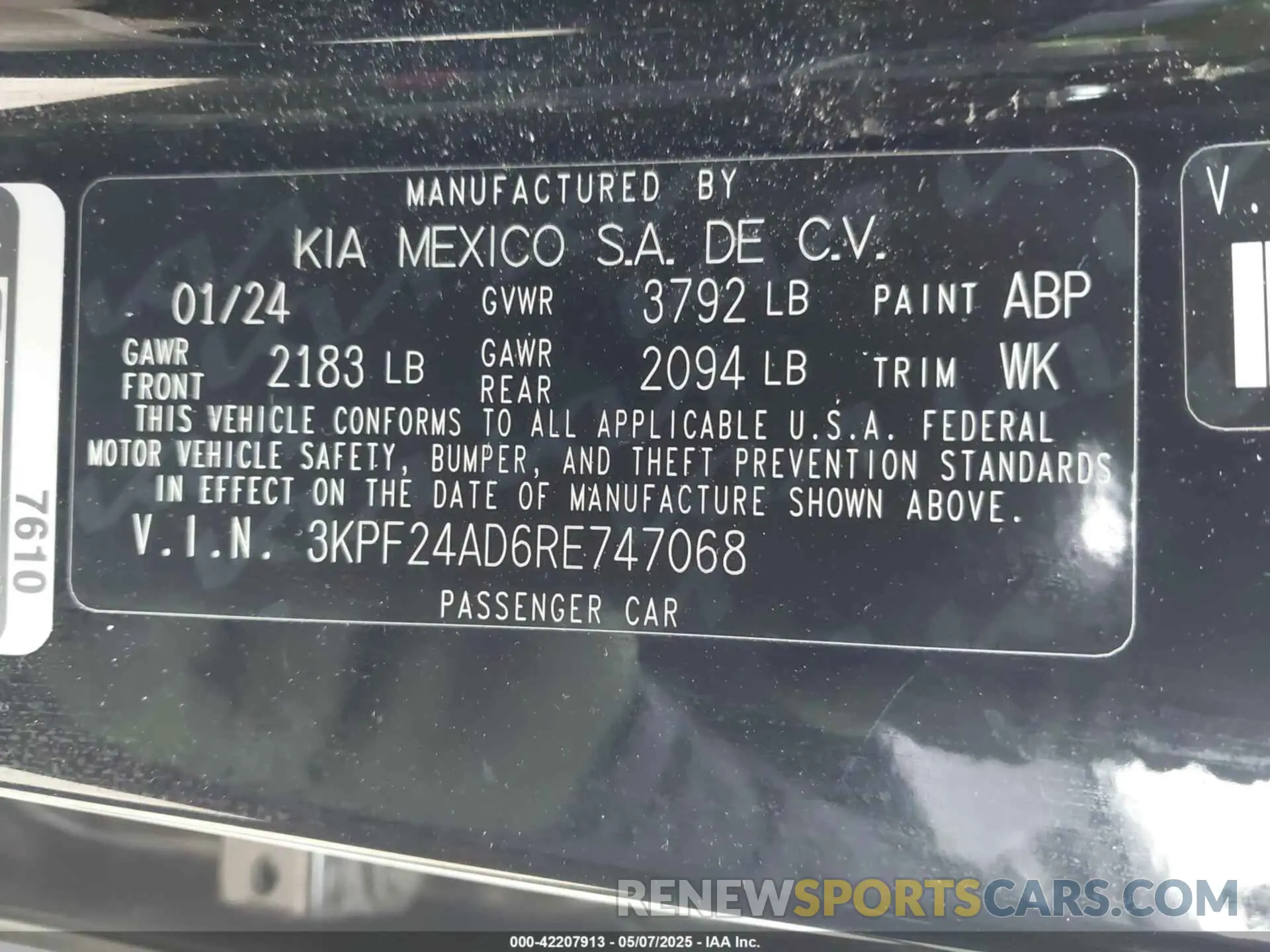 9 Photograph of a damaged car 3KPF24AD6RE747068 KIA FORTE 2024