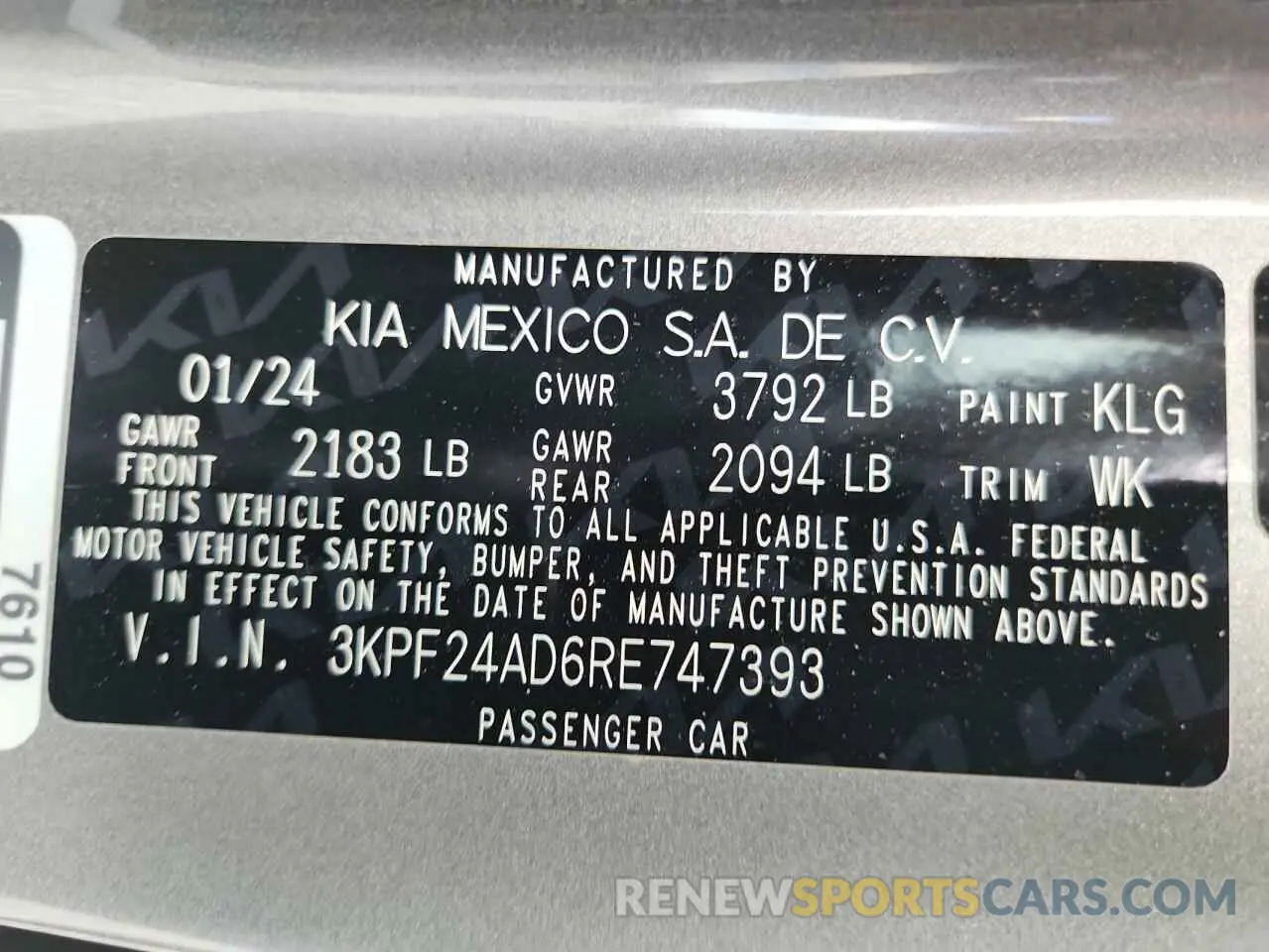 12 Photograph of a damaged car 3KPF24AD6RE747393 KIA FORTE 2024