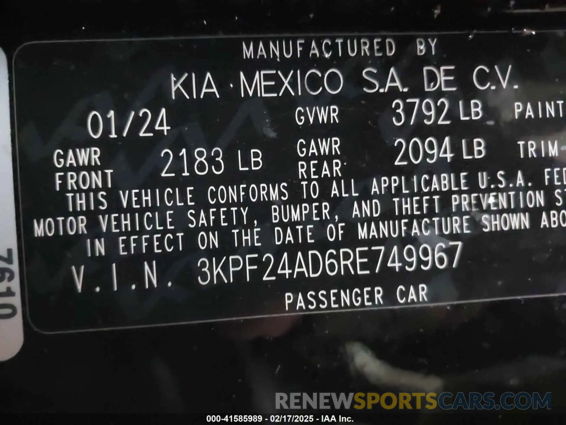 9 Photograph of a damaged car 3KPF24AD6RE749967 KIA FORTE 2024