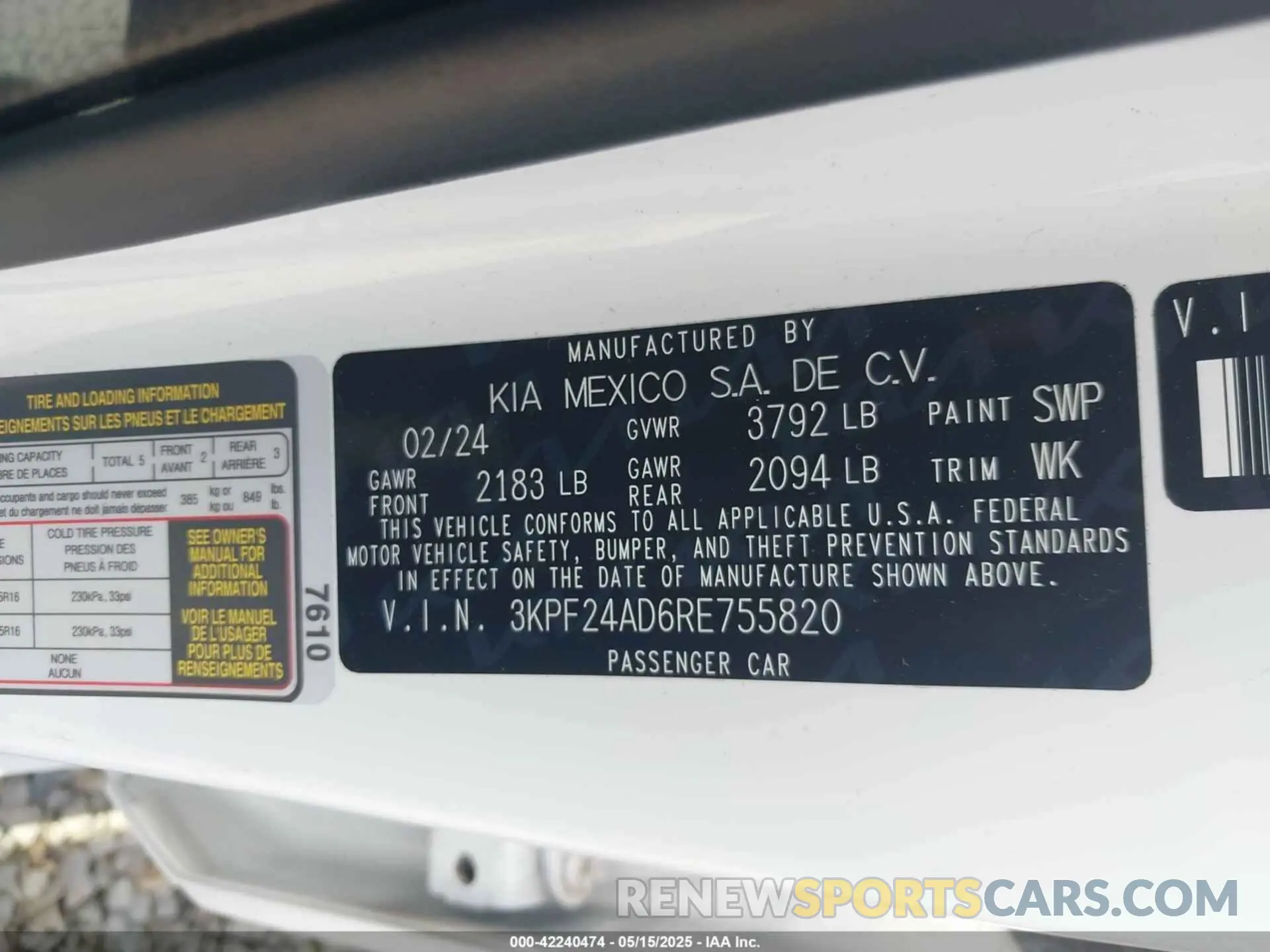 9 Photograph of a damaged car 3KPF24AD6RE755820 KIA FORTE 2024
