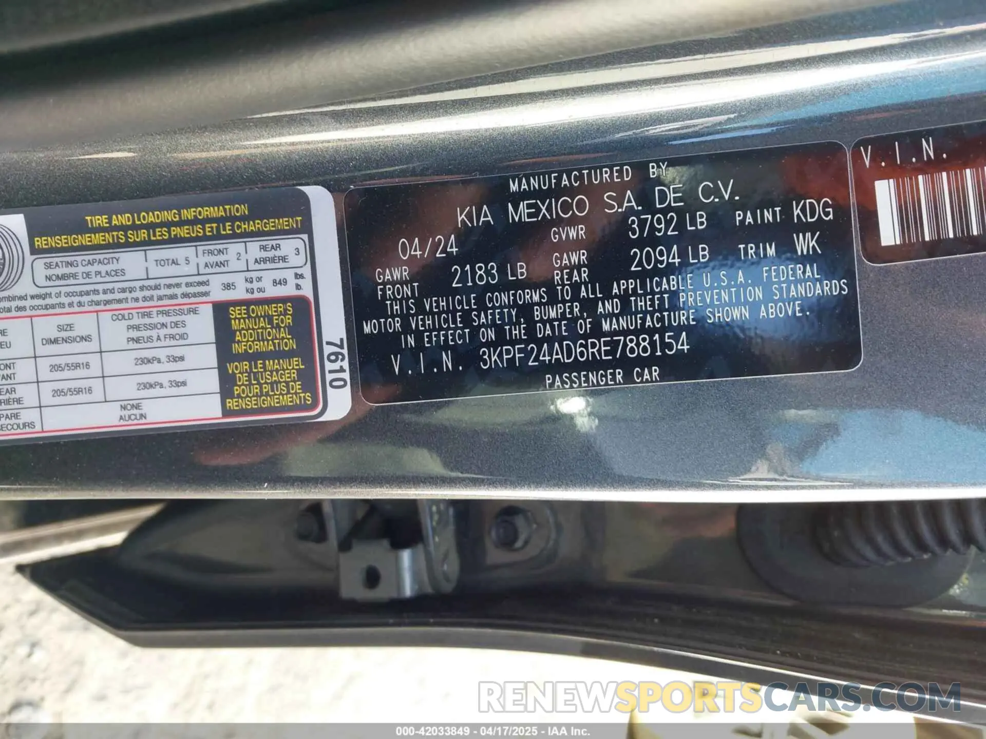 9 Photograph of a damaged car 3KPF24AD6RE788154 KIA FORTE 2024