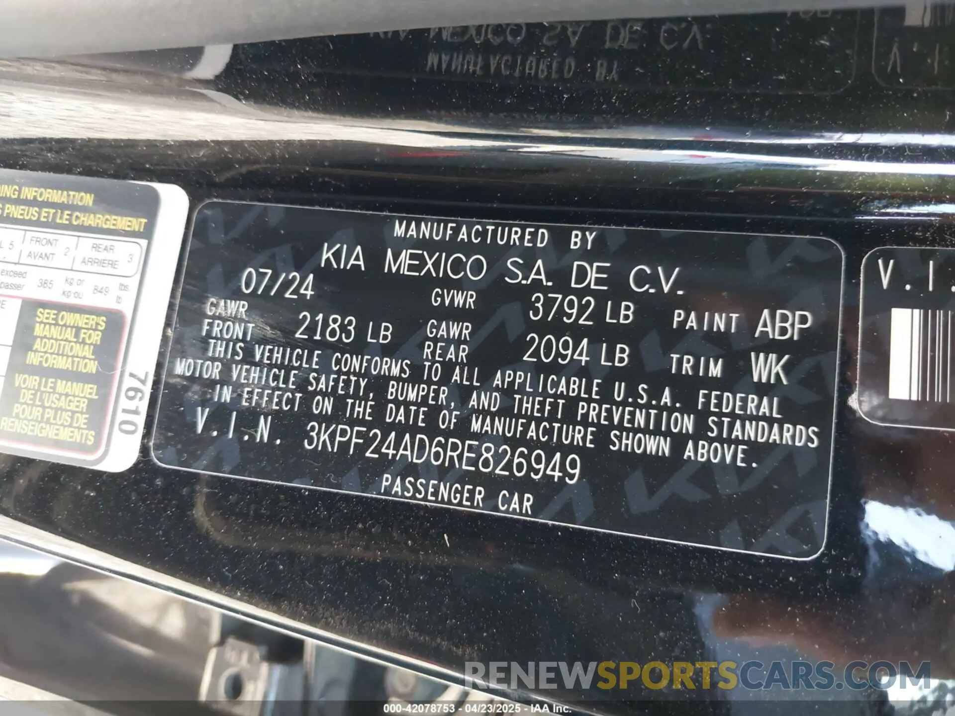 9 Photograph of a damaged car 3KPF24AD6RE826949 KIA FORTE 2024