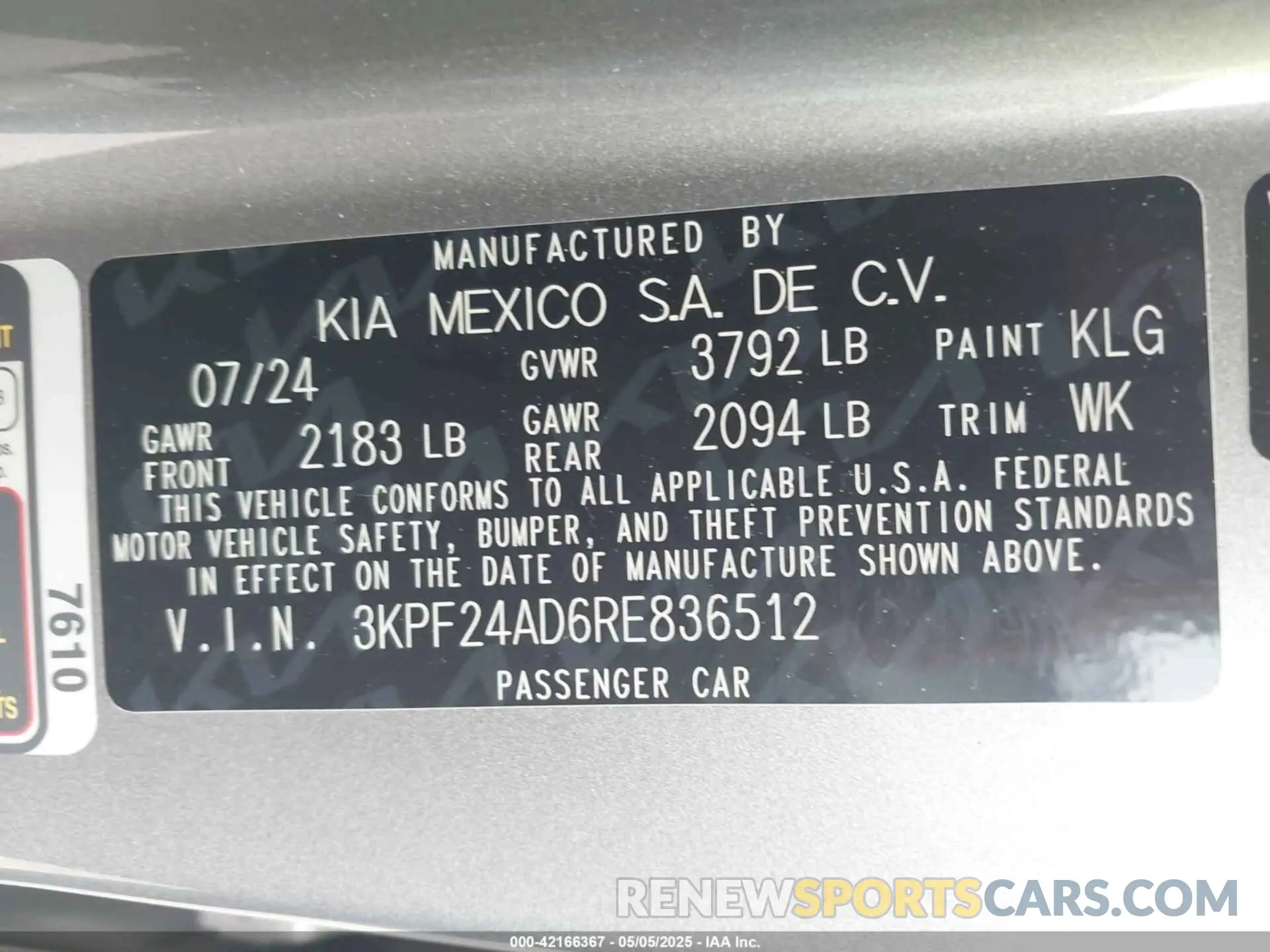 9 Photograph of a damaged car 3KPF24AD6RE836512 KIA FORTE 2024