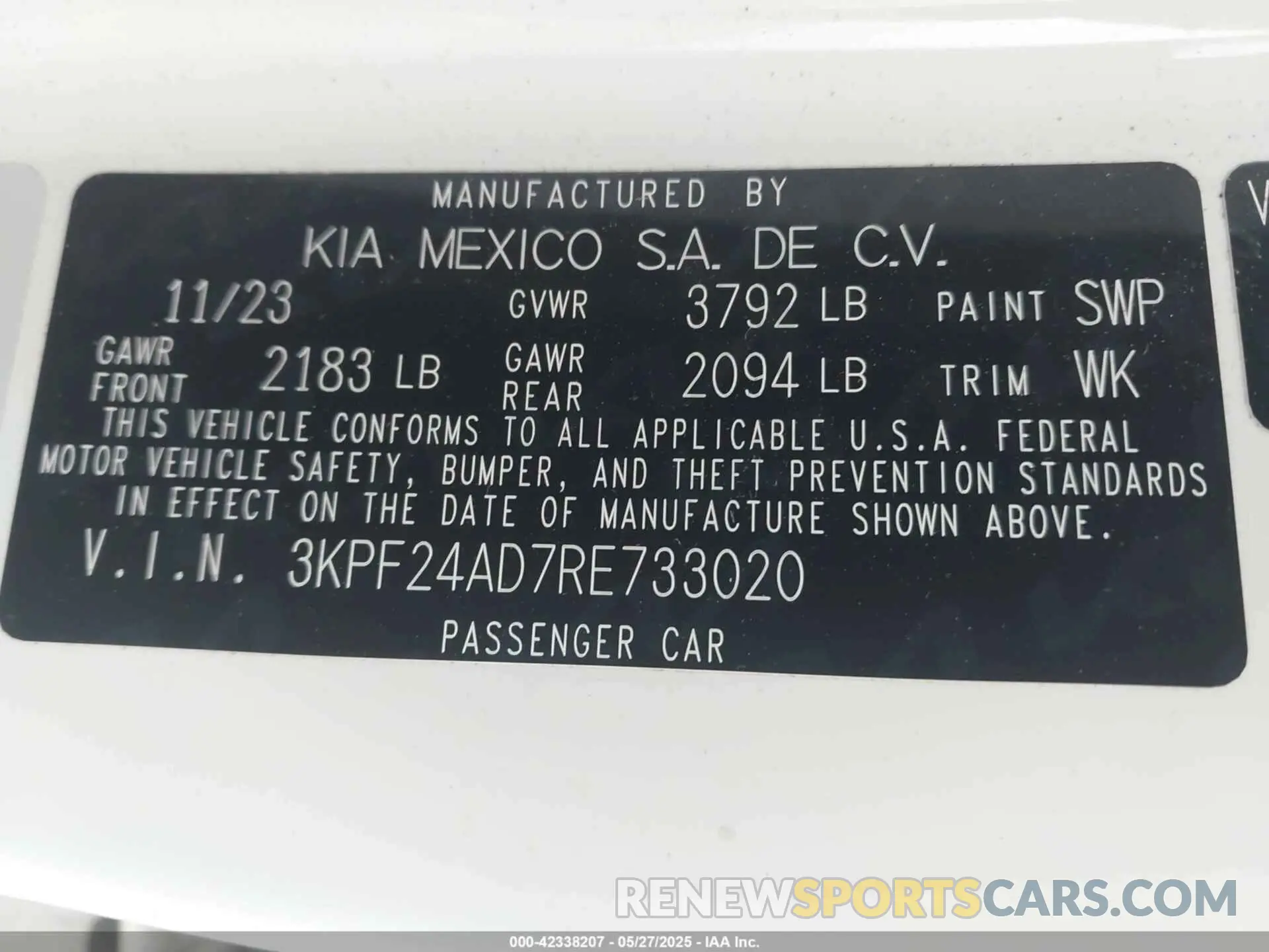 9 Photograph of a damaged car 3KPF24AD7RE733020 KIA FORTE 2024