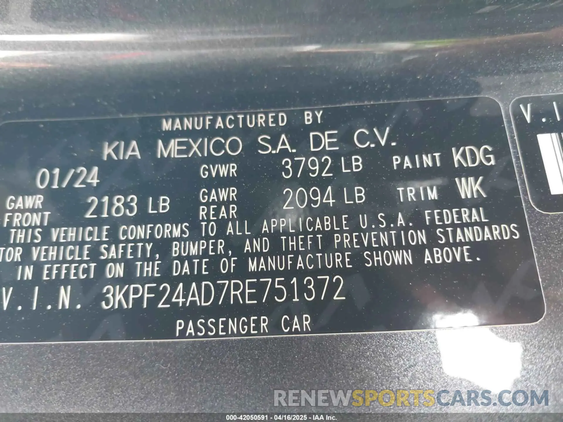 9 Photograph of a damaged car 3KPF24AD7RE751372 KIA FORTE 2024
