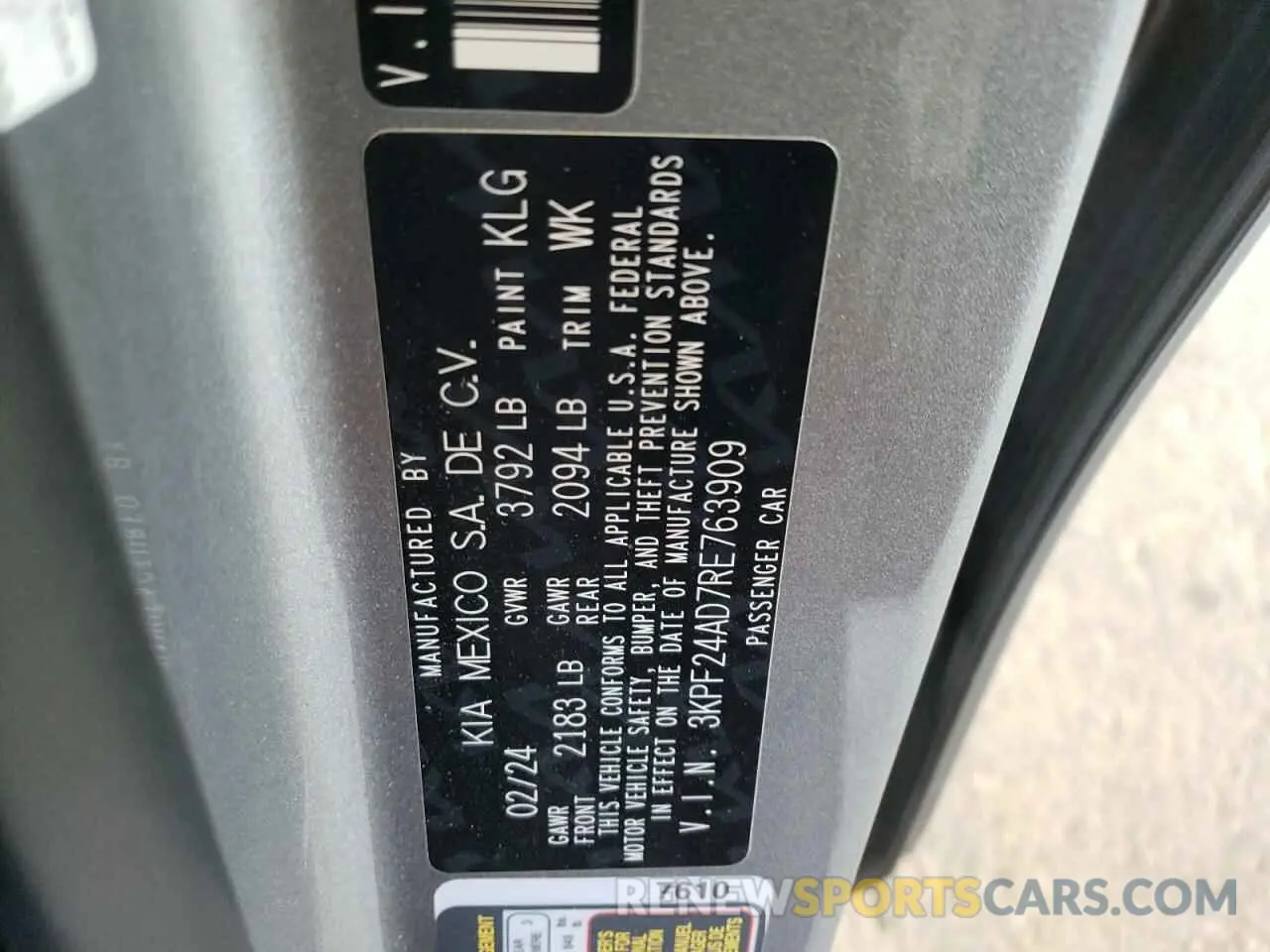 13 Photograph of a damaged car 3KPF24AD7RE763909 KIA FORTE 2024
