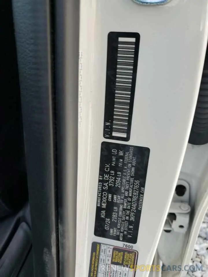 12 Photograph of a damaged car 3KPF24AD7RE827656 KIA FORTE 2024