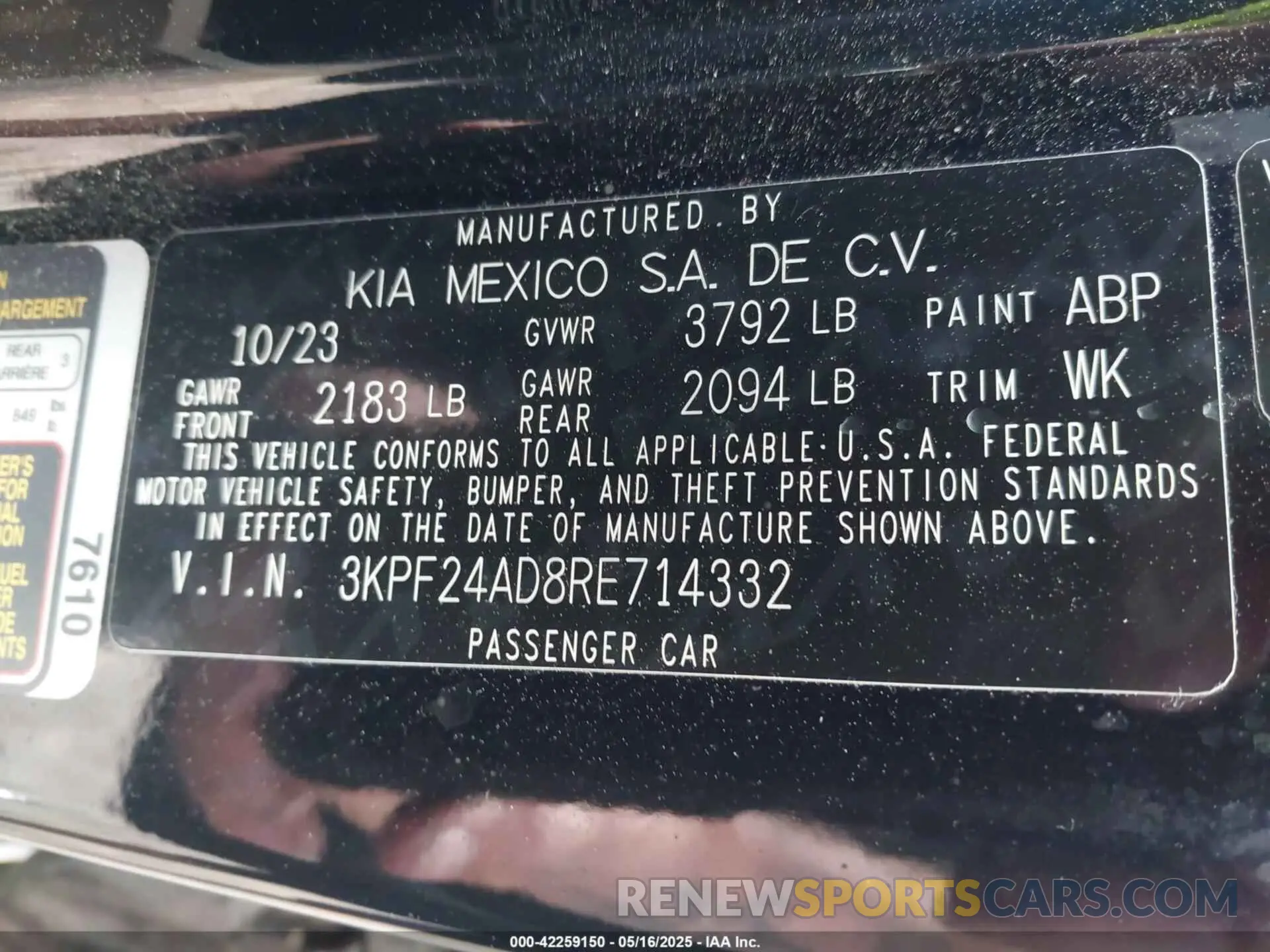 9 Photograph of a damaged car 3KPF24AD8RE714332 KIA FORTE 2024
